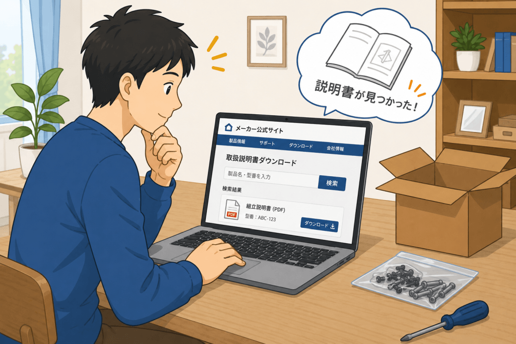 メーカー公式サイトで説明書を探す