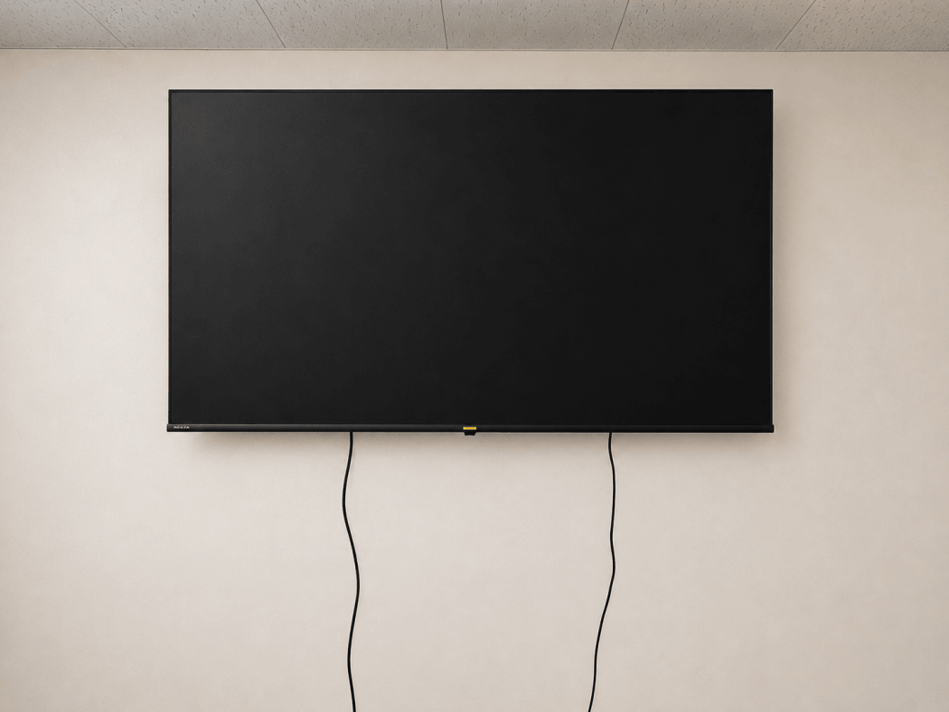 テレビの配線がそのまま垂れている