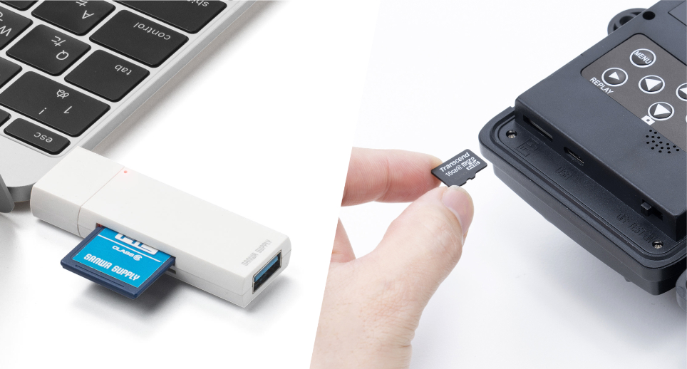 SDカード（microSD）のフォーマットと容量の違いを説明するイメージ